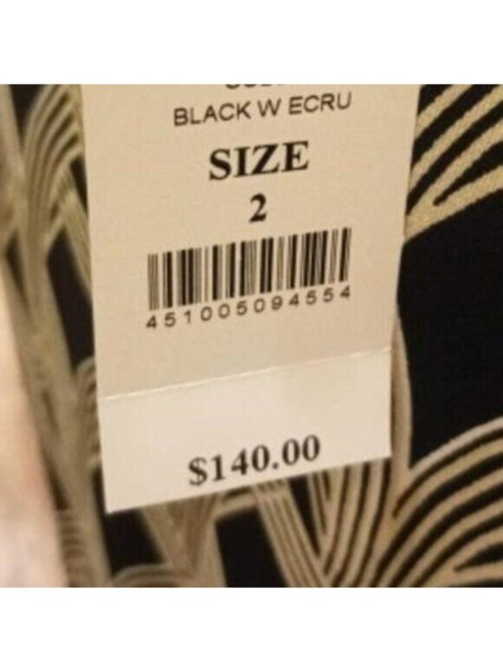 White House Black Market Abstract Printed Wrap Dress Black & Cream size 2 NWT - Picture 5 of 7